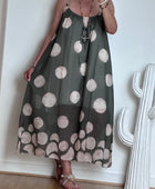 Robe à pois fond kaki