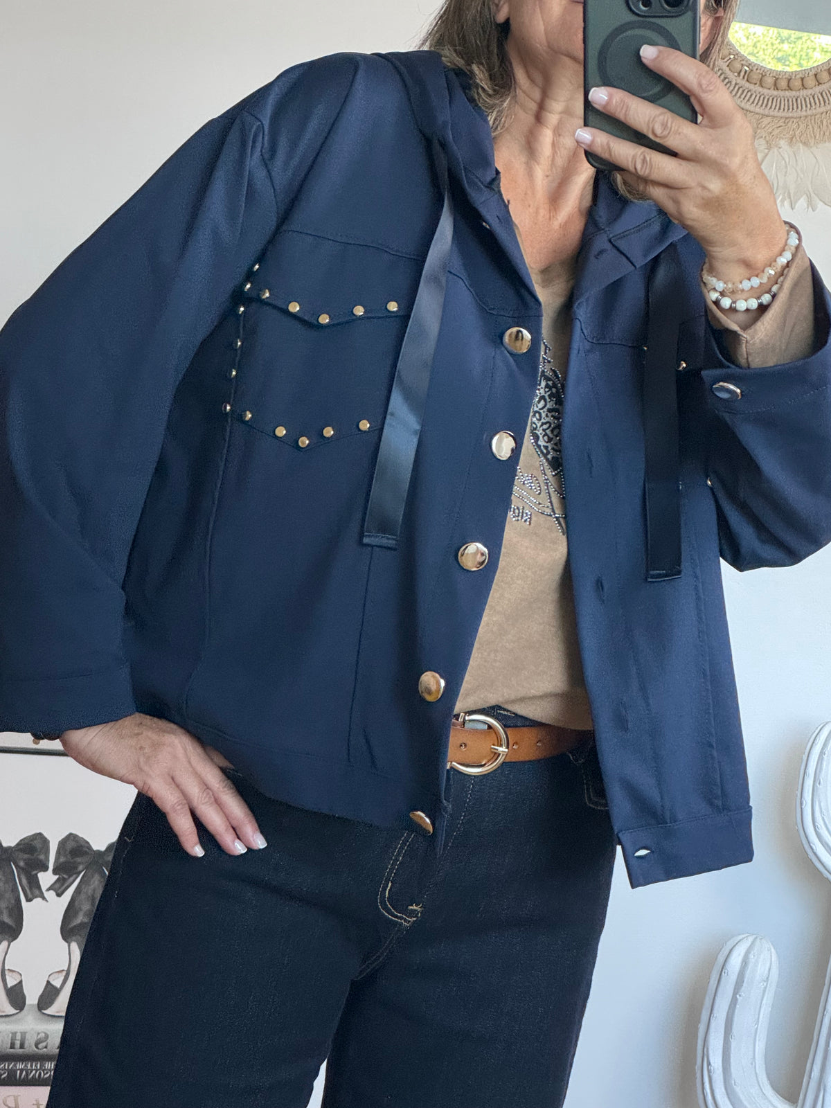 Veste casuel gold marine