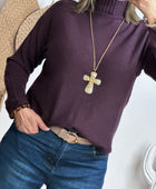 Pull maille col cheminé