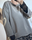 Sweat-shirt c’est la vie taupe