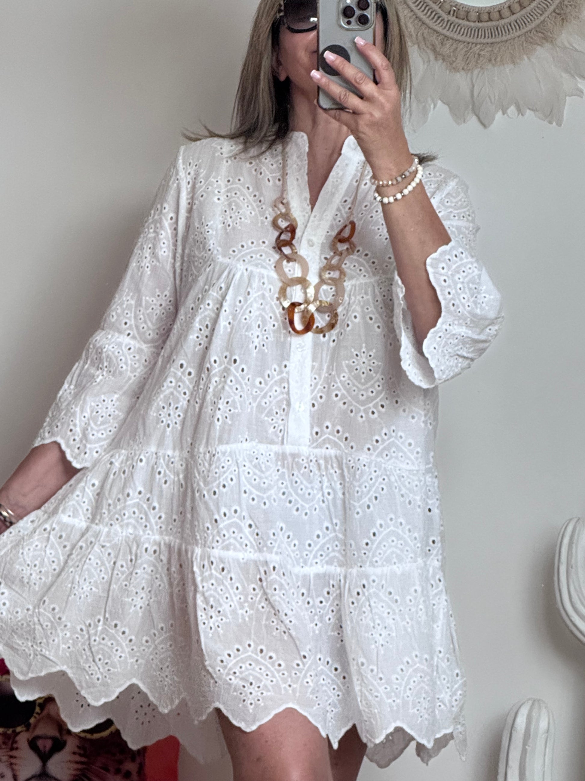 Robe broderie anglaise blanche TU 38/44
