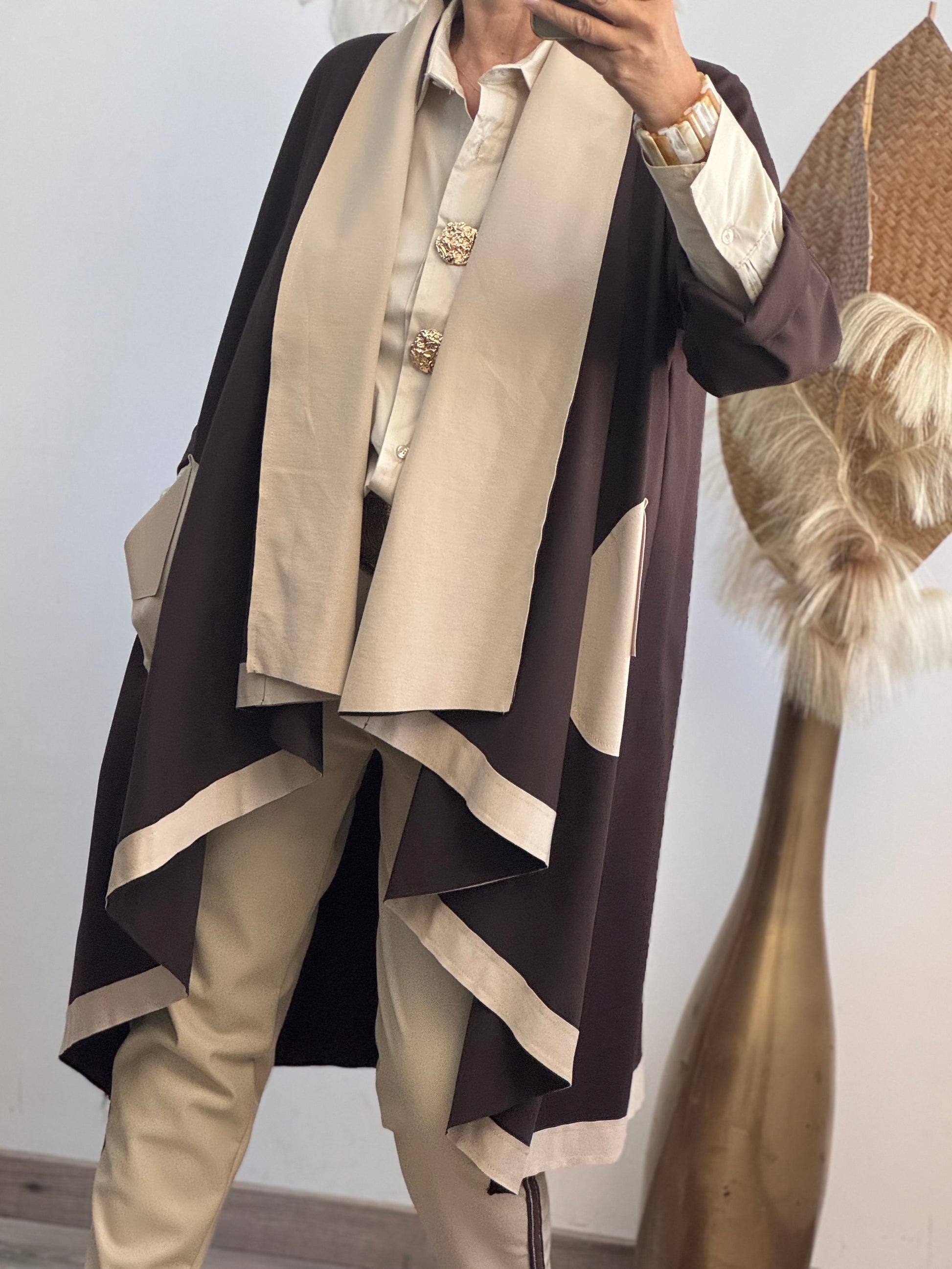 Manteau Félix beige et marron