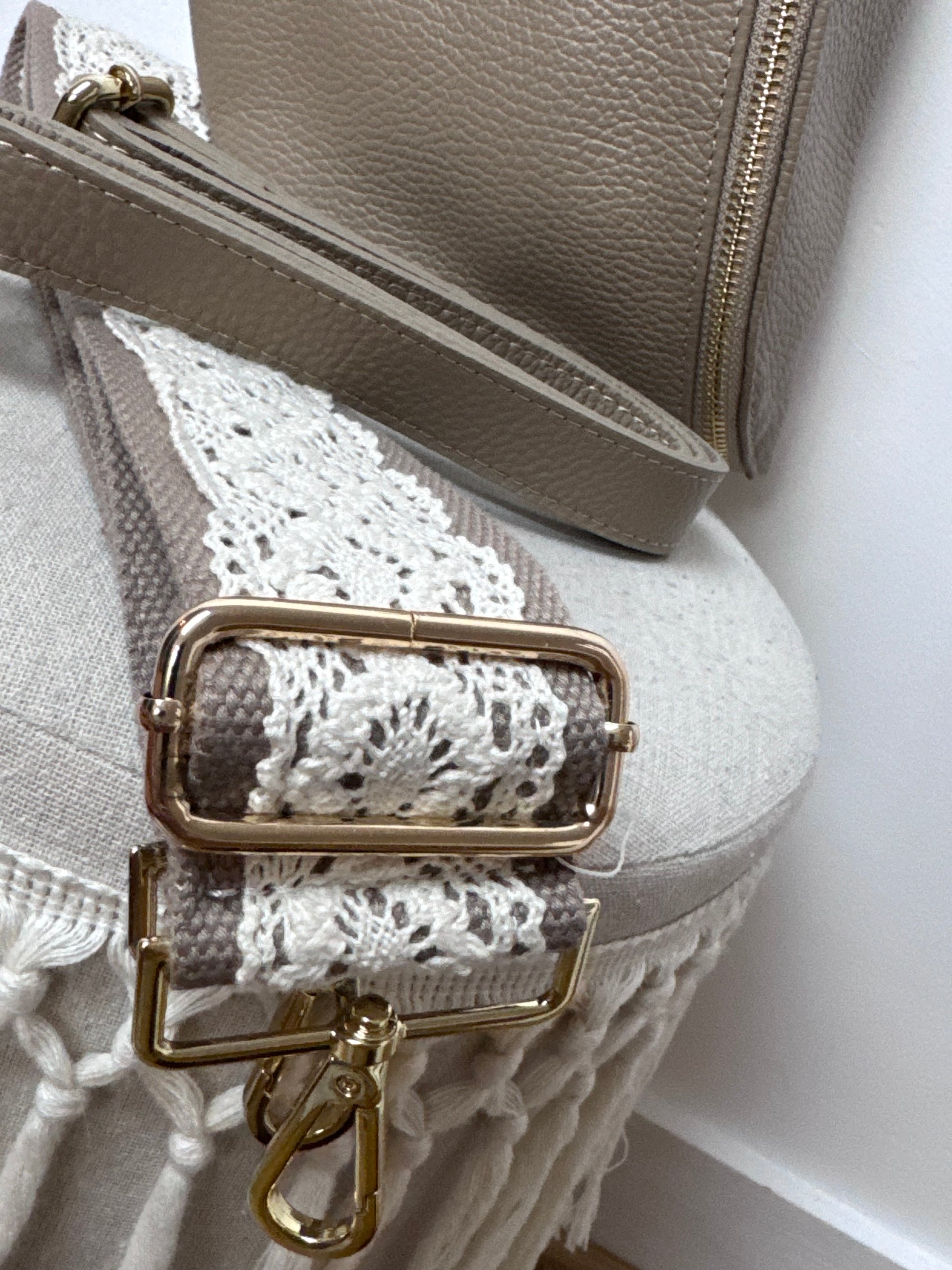 Sac banane cuir beige  + 2 sangles