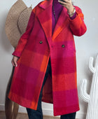 Manteau carreaux fuchsia