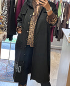 Veste longue suédine noire