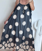 Robe à pois fond marine