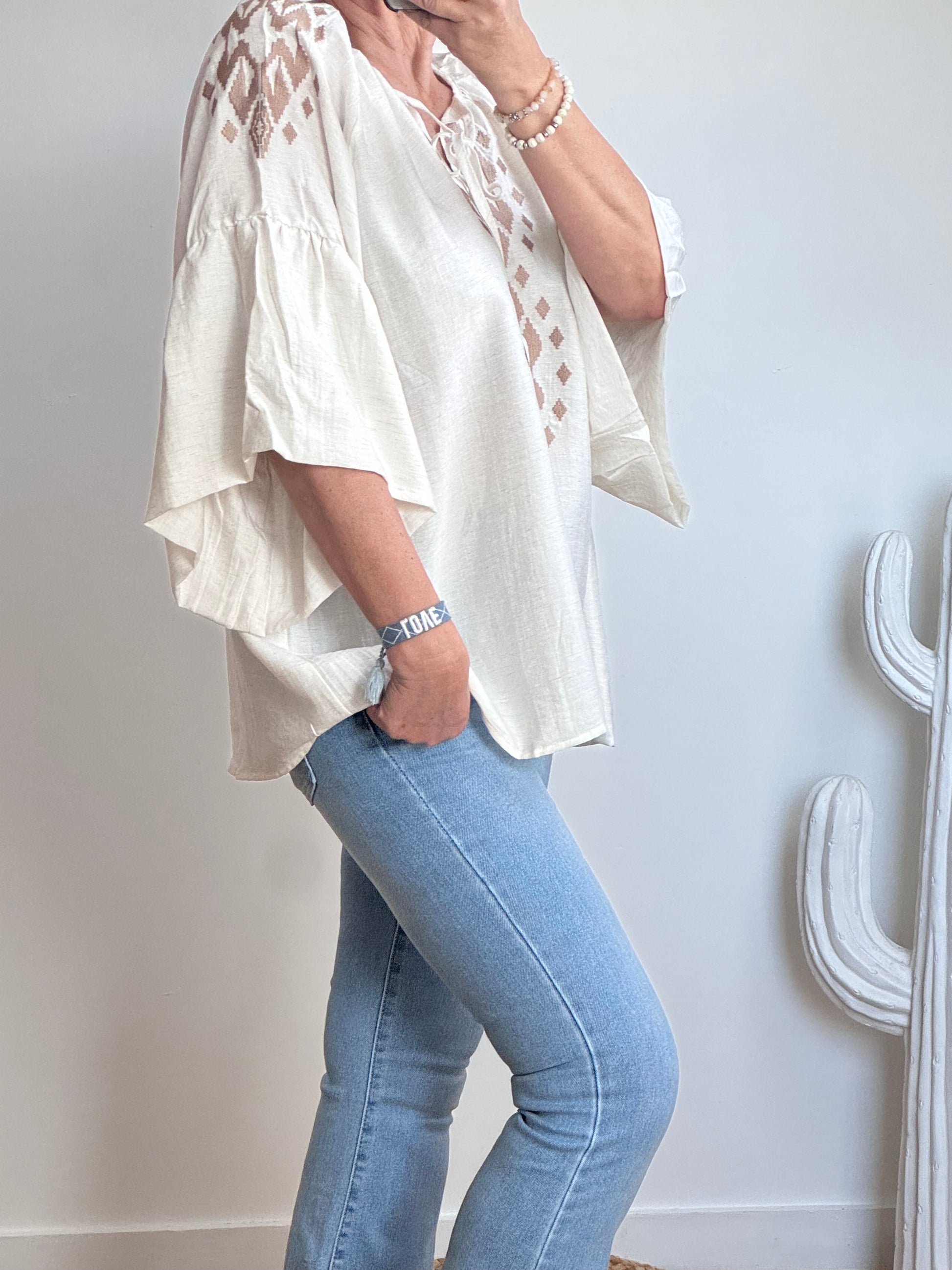 Blouse Elise blanc cassé