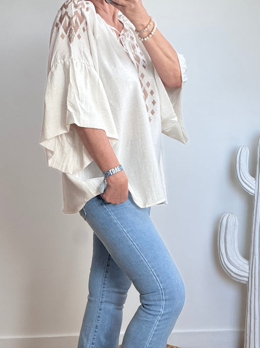 Blouse Elise blanc cassé
