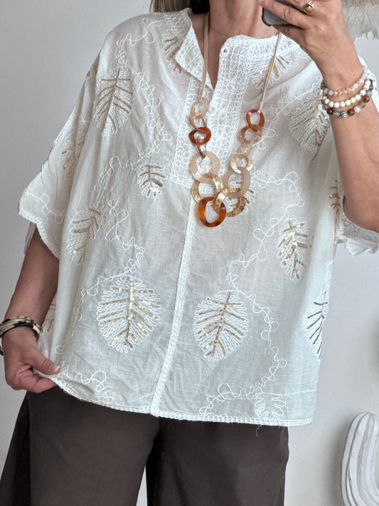 Blouse bohème blanche