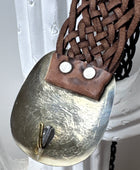Ceinture cuir tressé marron foncé