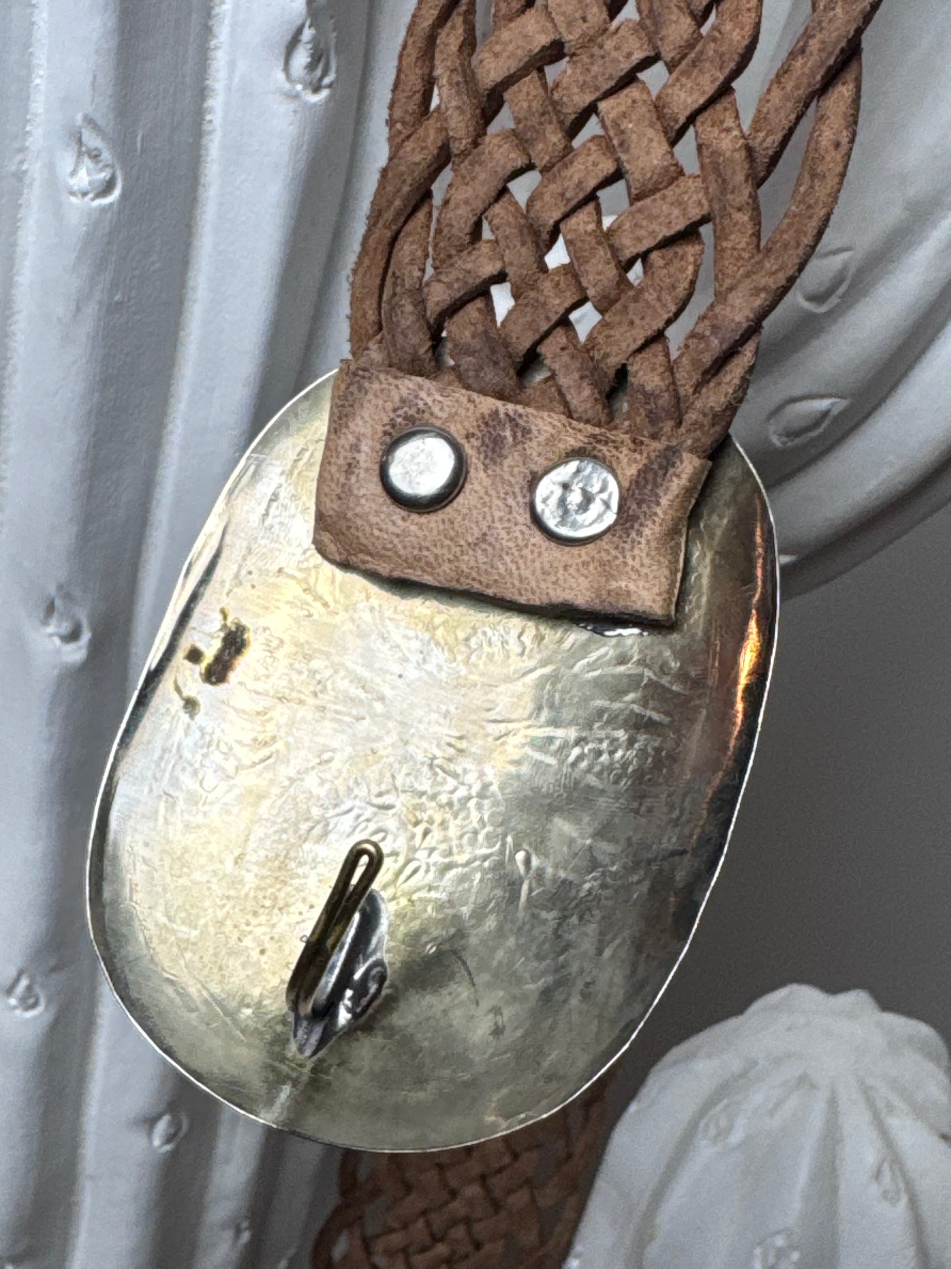 Ceinture cuir tressé marron clair