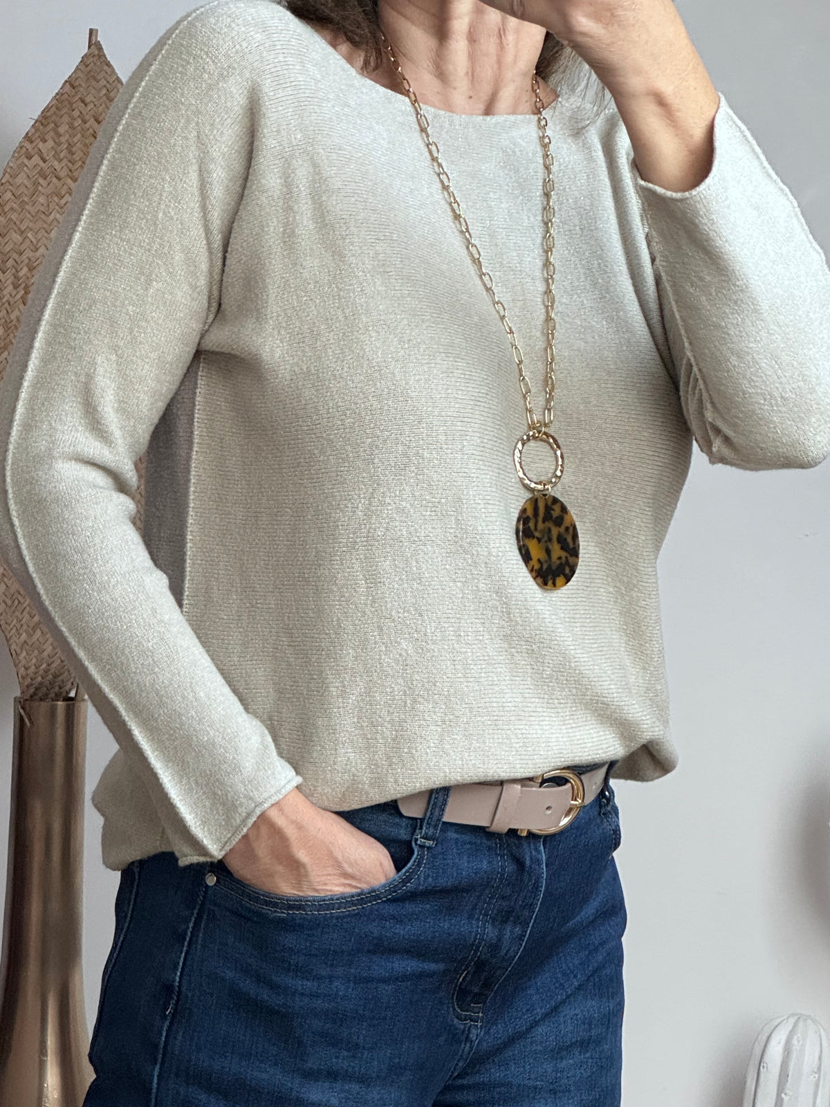 Pull maille col rond