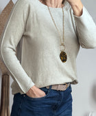 Pull maille col rond
