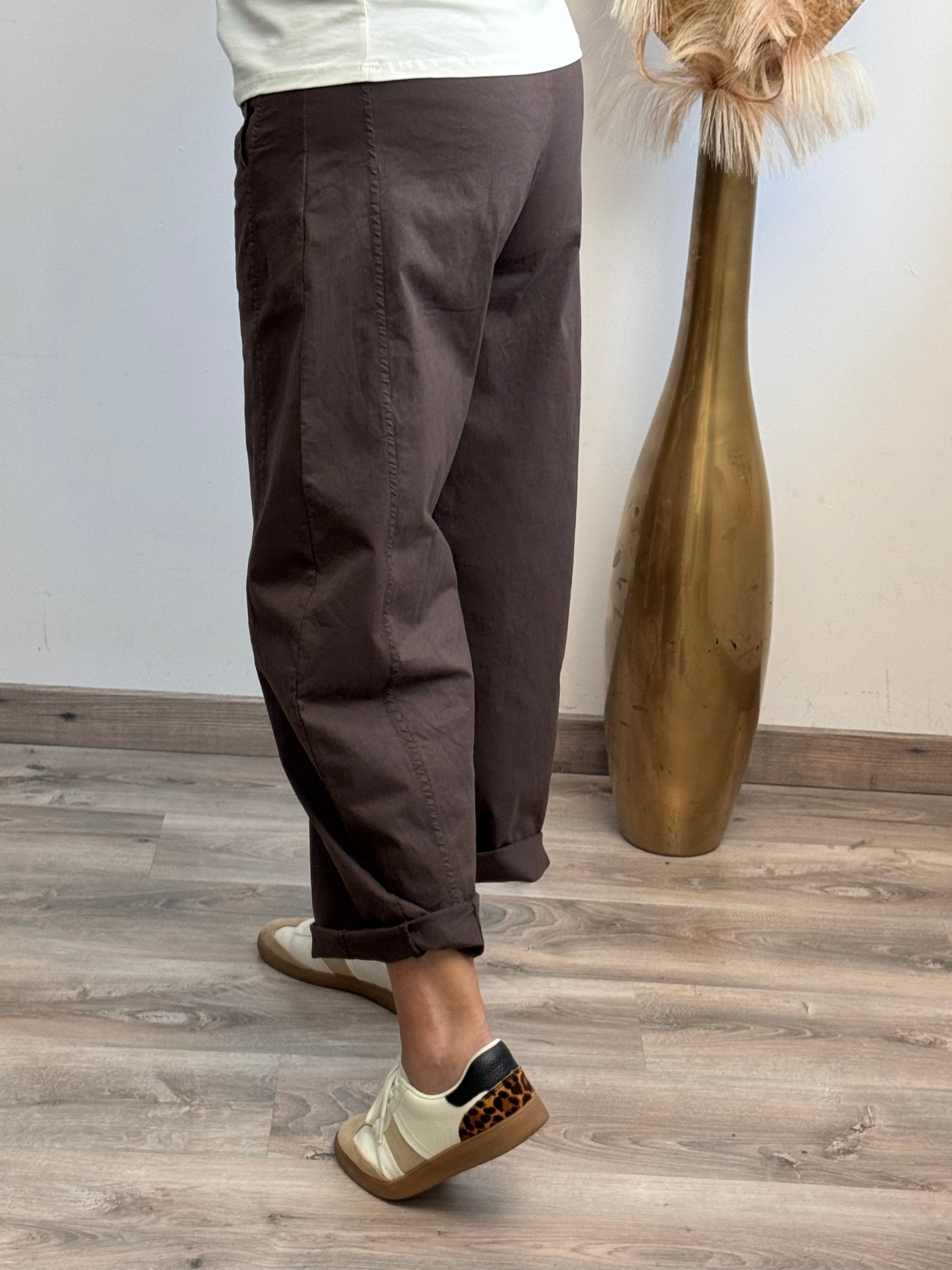Pantalon barrel marron