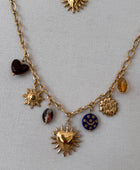 Parure collier et bracelet breloques bleues