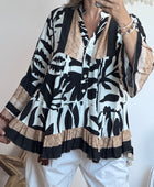 Blouse camélia noir