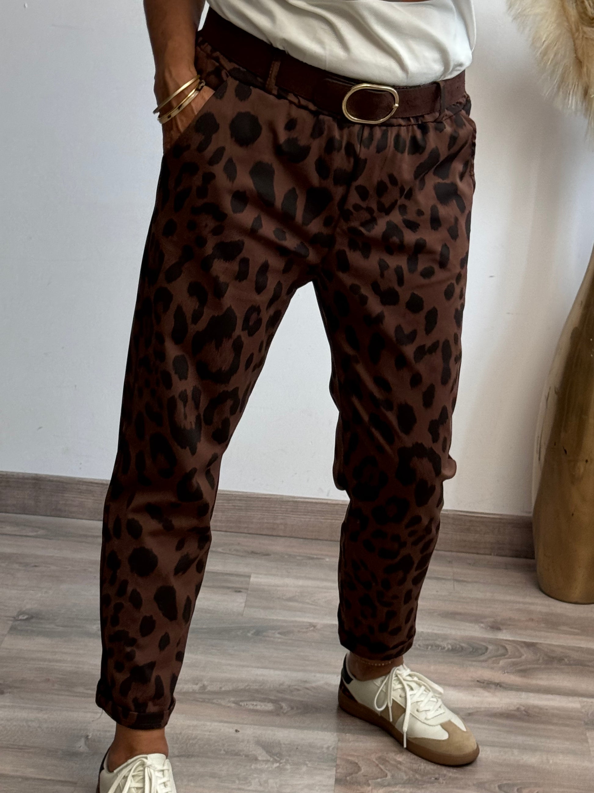 Pantalon Léo marron foncé
