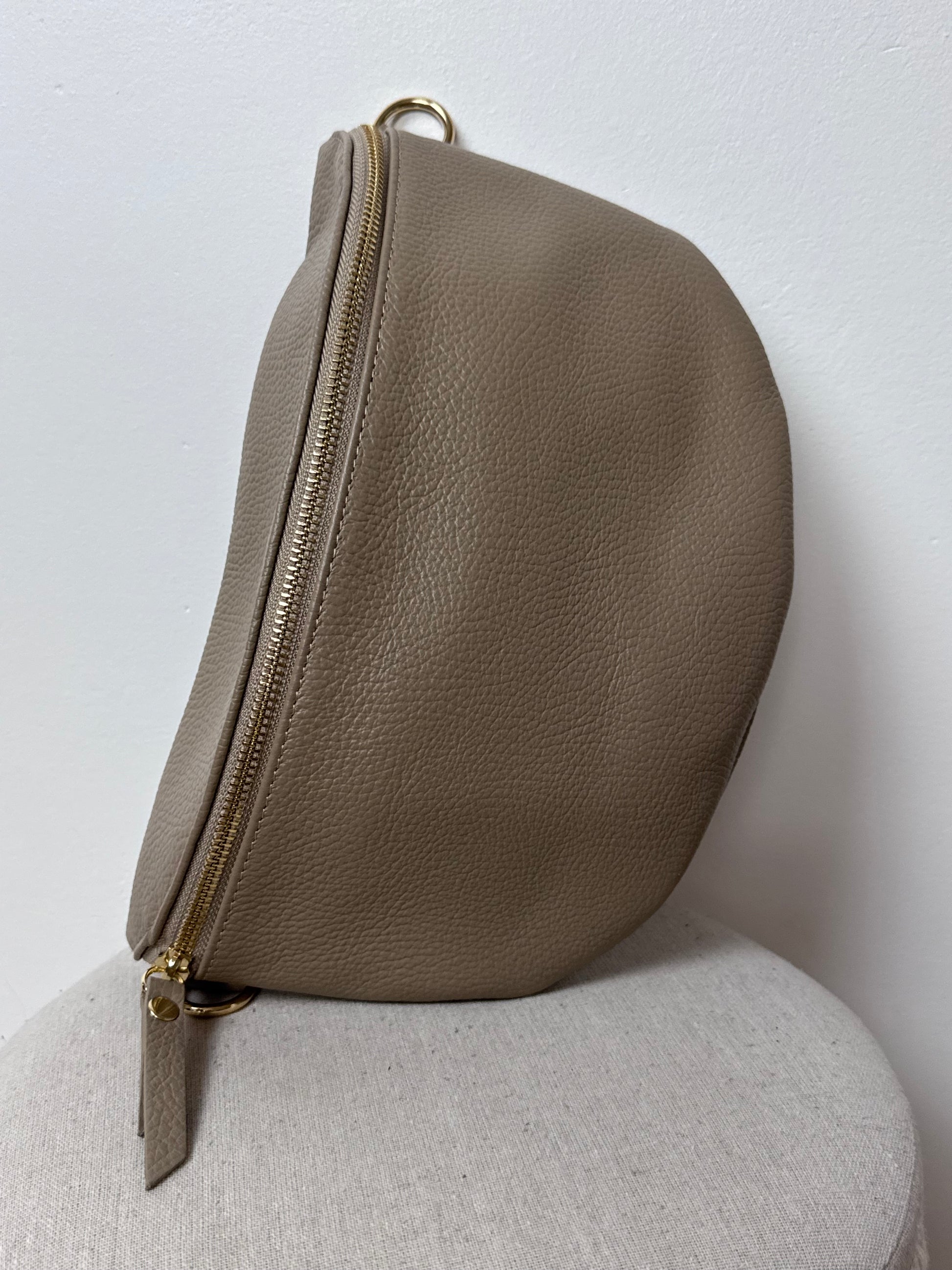 Sac banane cuir beige  + 2 sangles