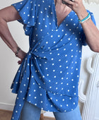 Blouse pois bleu TU 44/50