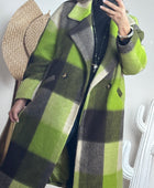 Manteau carreaux pistache