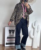Jean revers wide leg bleu brut