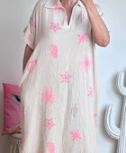 Robe gaze de coton beige
