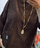 Sweat velours côtelé marron