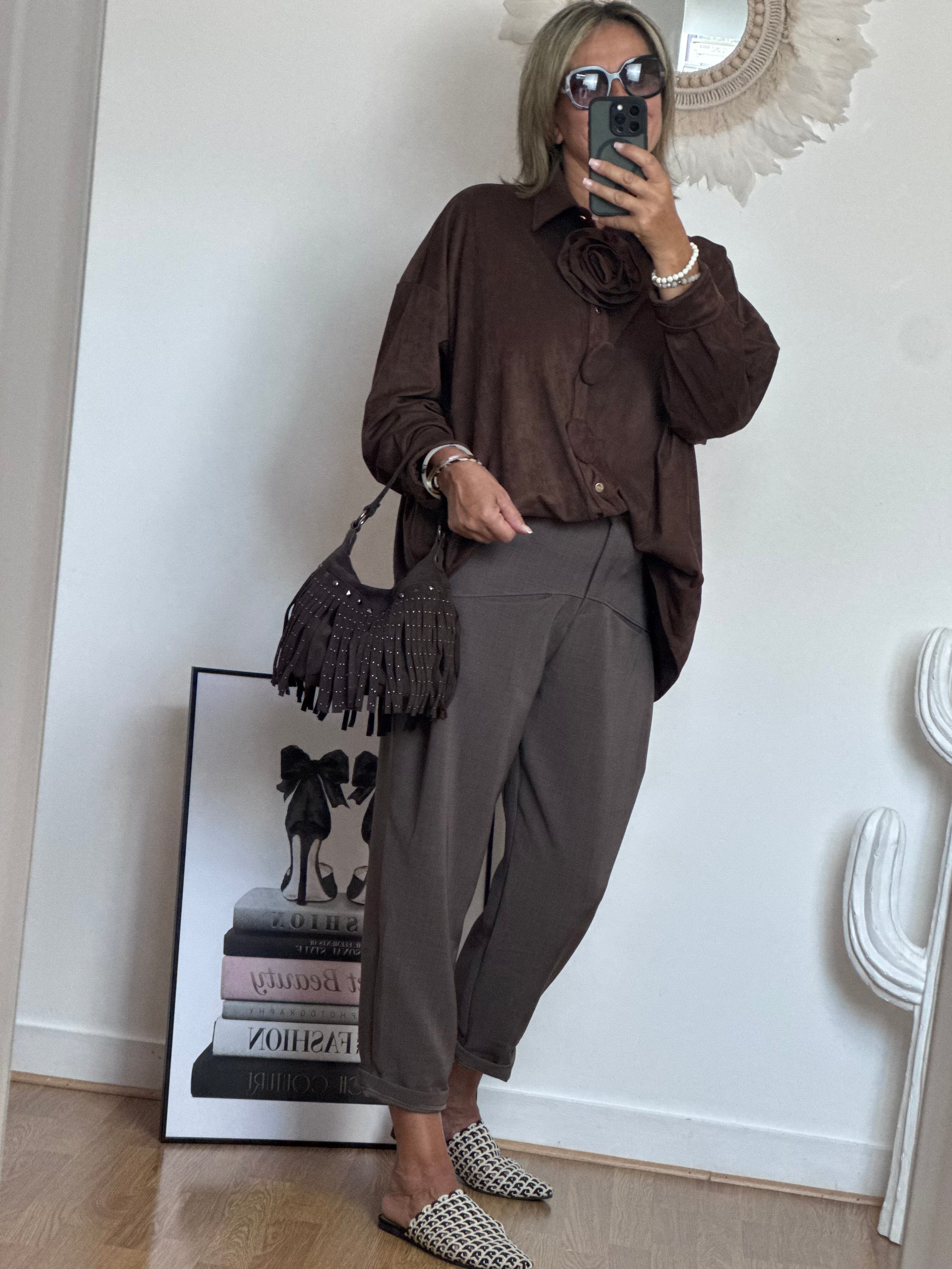 Chemise ou veste Louisa marron