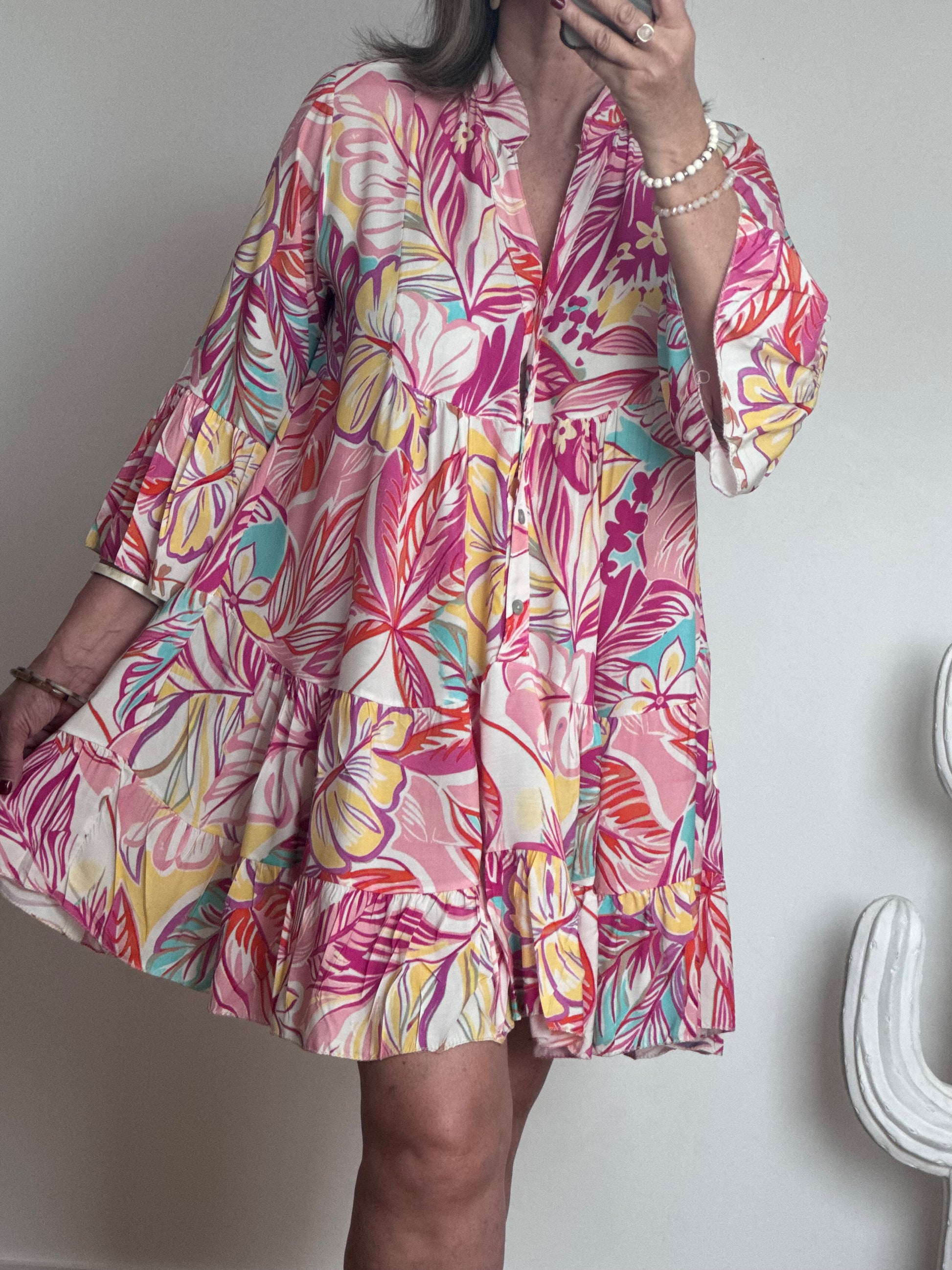 Robe floral rose