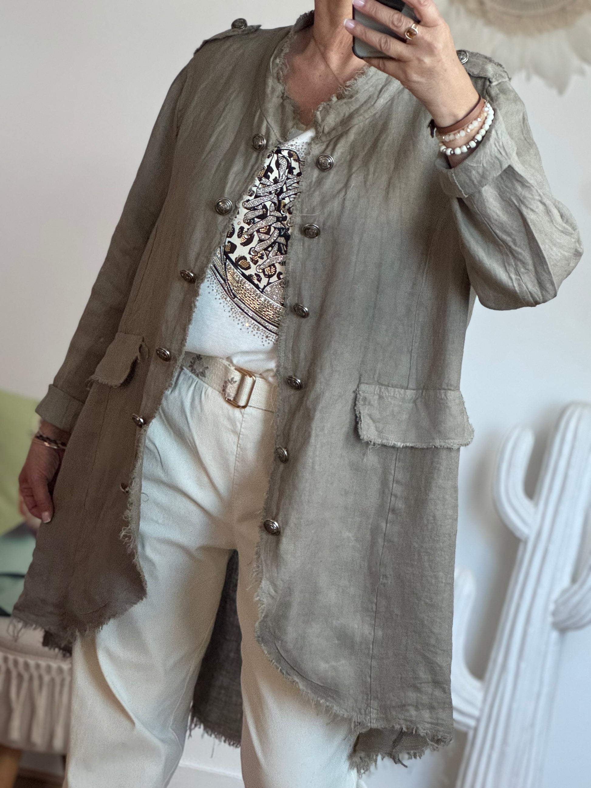 Veste lin taupe TU 42/48