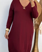 Robe maille bordeaux