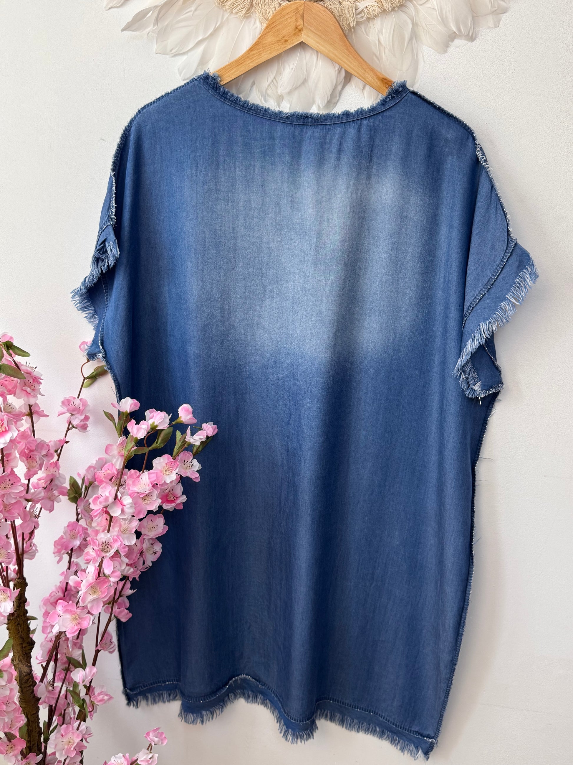 Robe en lyocell bleu denim