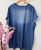 Robe en lyocell bleu denim