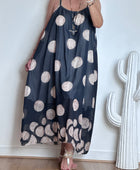 Robe à pois fond marine