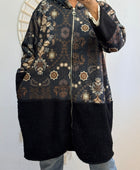 Manteau bi matière noir