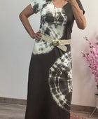 Robe teeshirt tie and dye marron