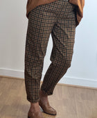Pantalon vichy marron