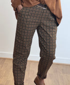 Pantalon vichy marron