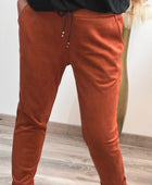 Pantalon suédine brique