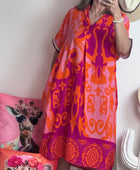 Robe fluide arabesque rose TU 40/48