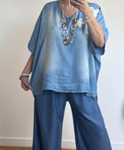 Blouse bohème fleurs brisées TU 46/52