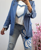 Veste blazer jean bleu clair TU 38/44