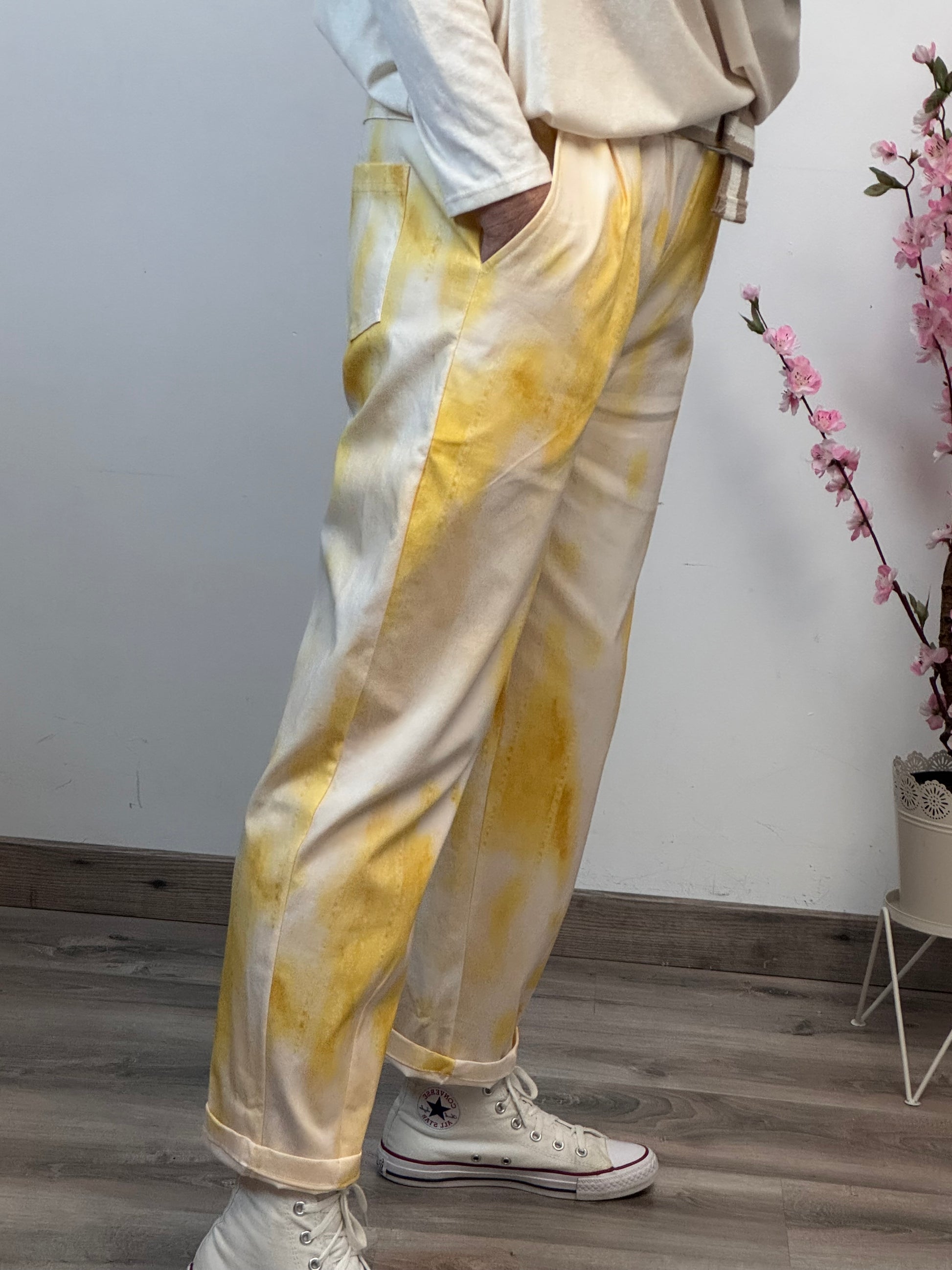 Pantalon tie and dye jaune TU 40/48