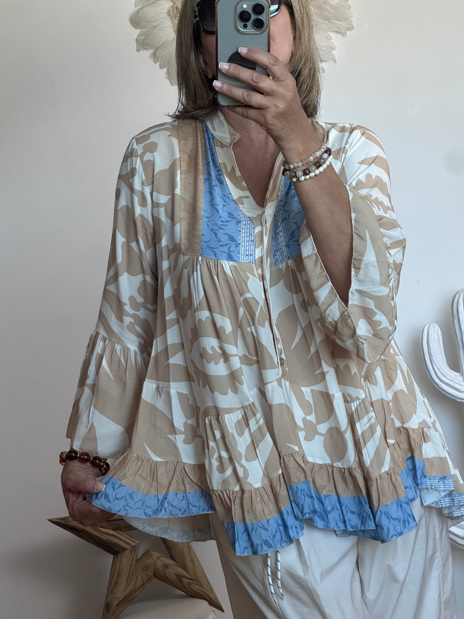 Blouse camélia beige