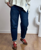 Jean barrel bleu denim