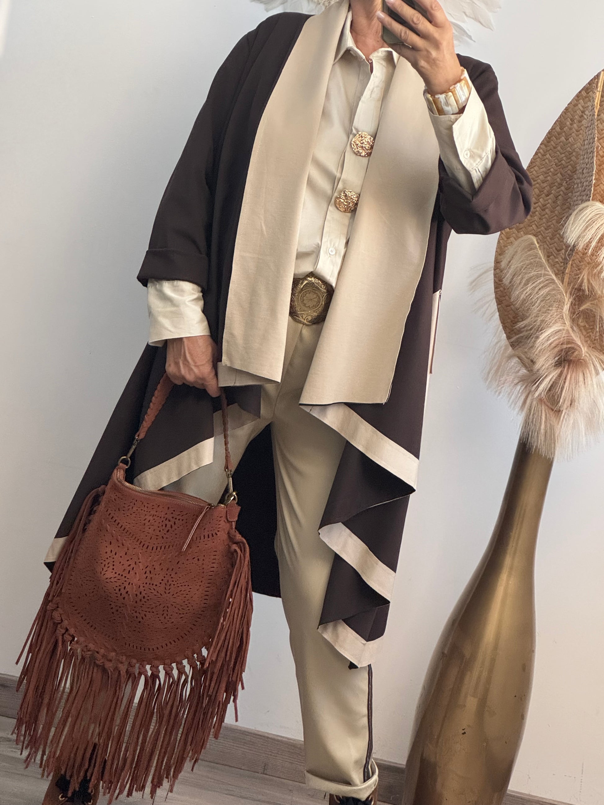 Manteau Félix beige et marron