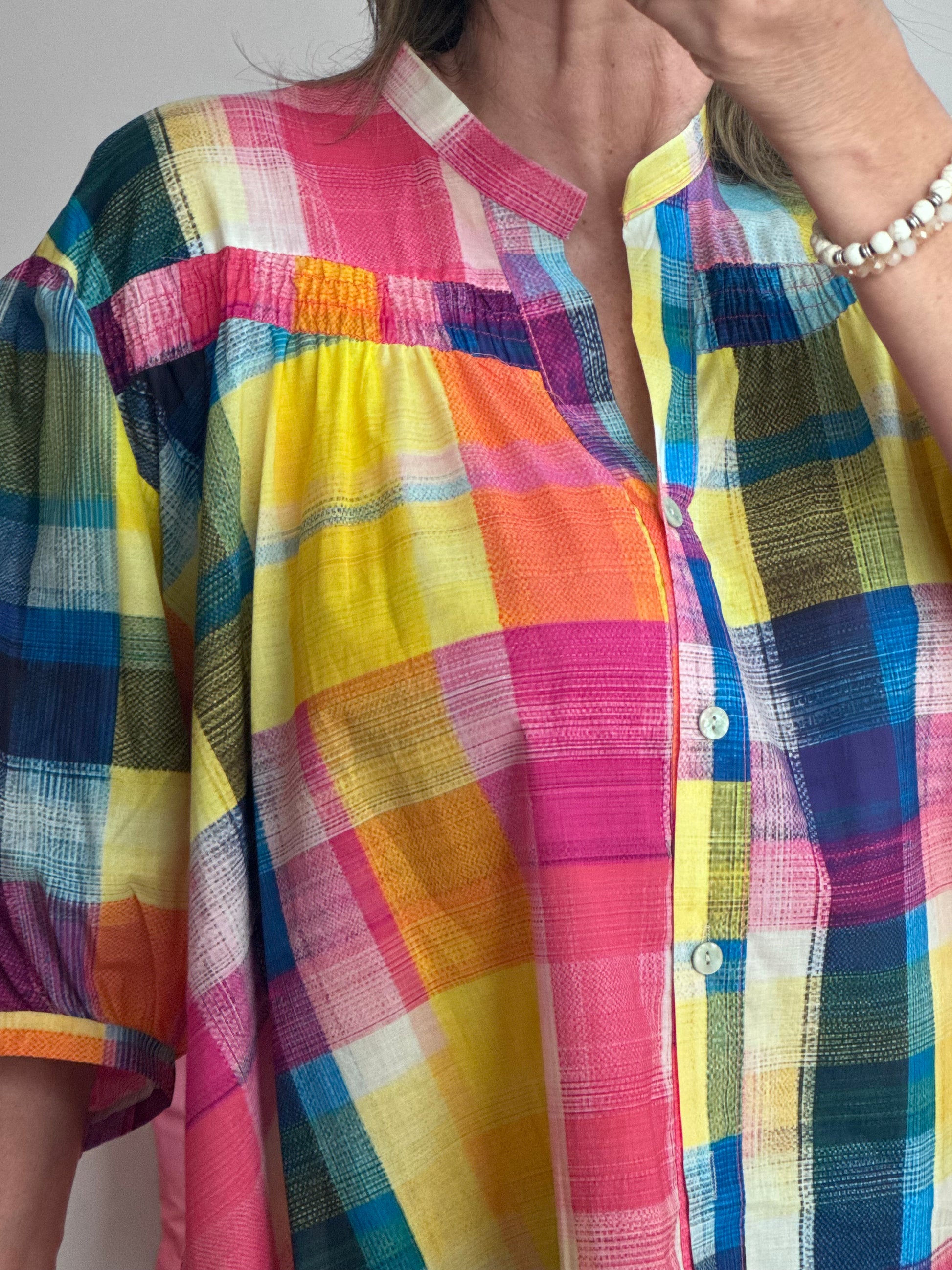 Chemise carreaux multicolore