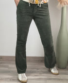 Pantalon Flare velours kaki