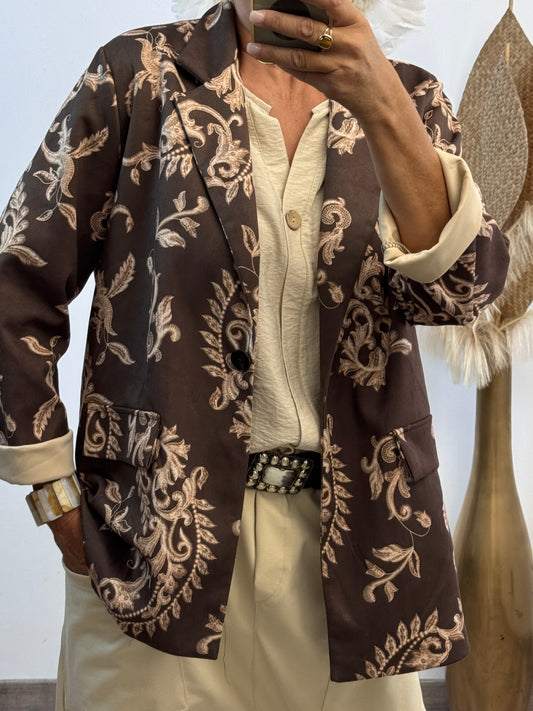 Veste blazer Gaston arabesque marron