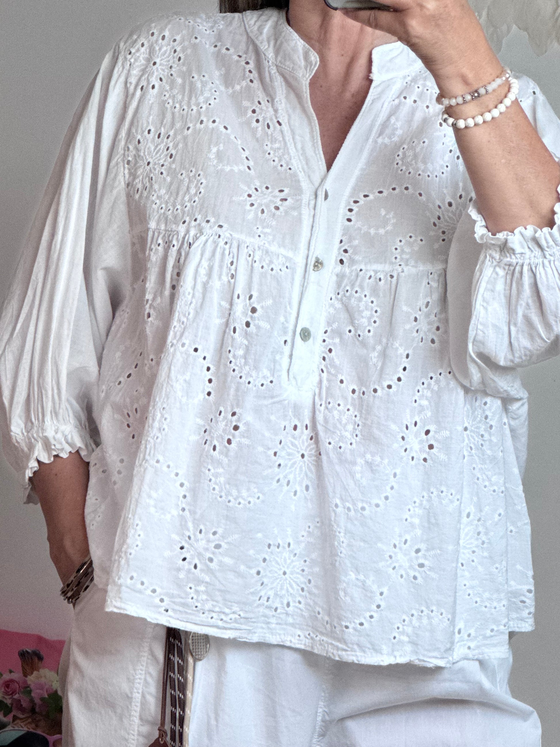 Blouse broderie blanche TU 38/48